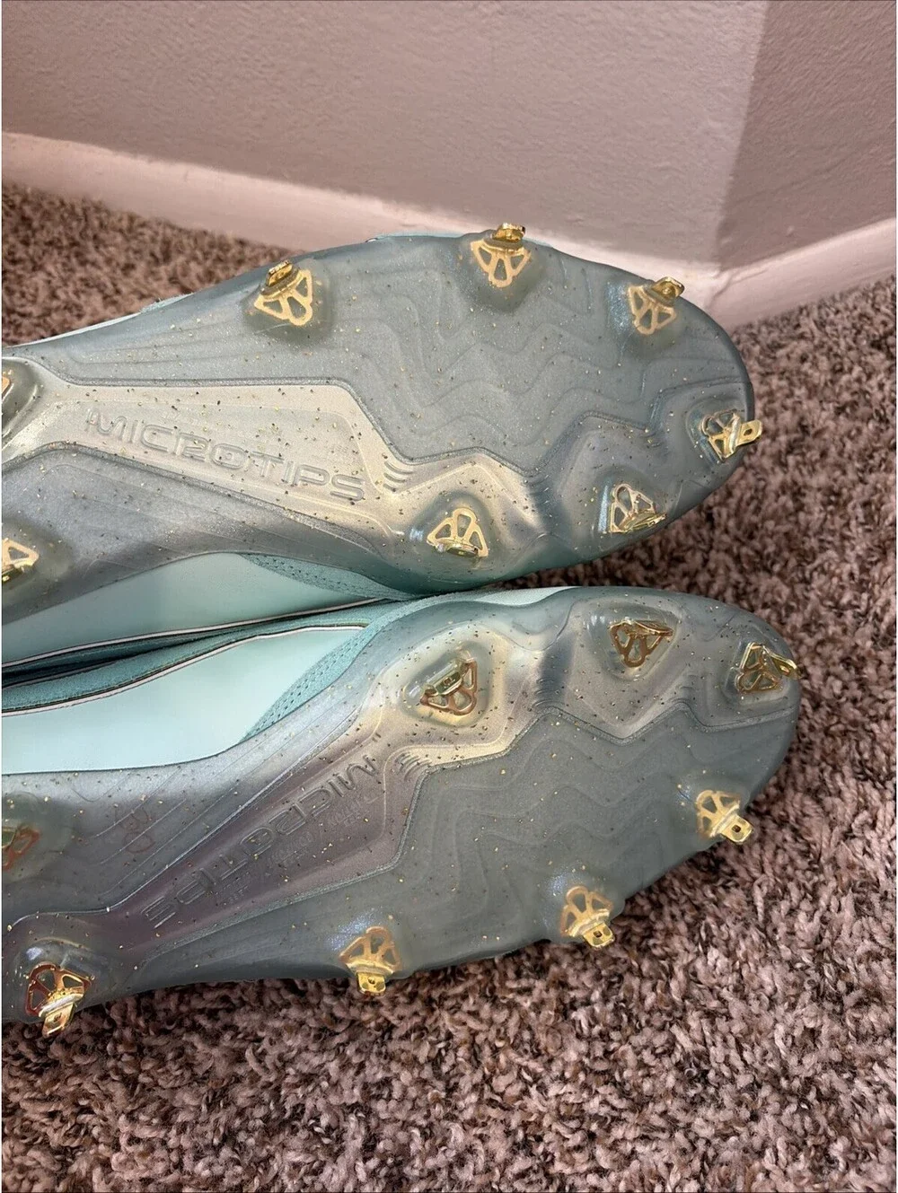 Under Armour Yard Icon MT Metal Baseball Cleats Size 15 Green/Gold 6012731-791